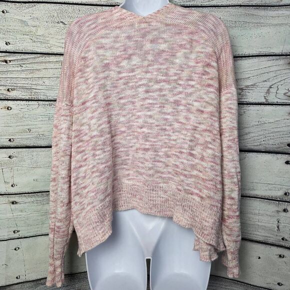 Cato Pink White Marled Open Front Cardigan Size L - Picture 6 of 9